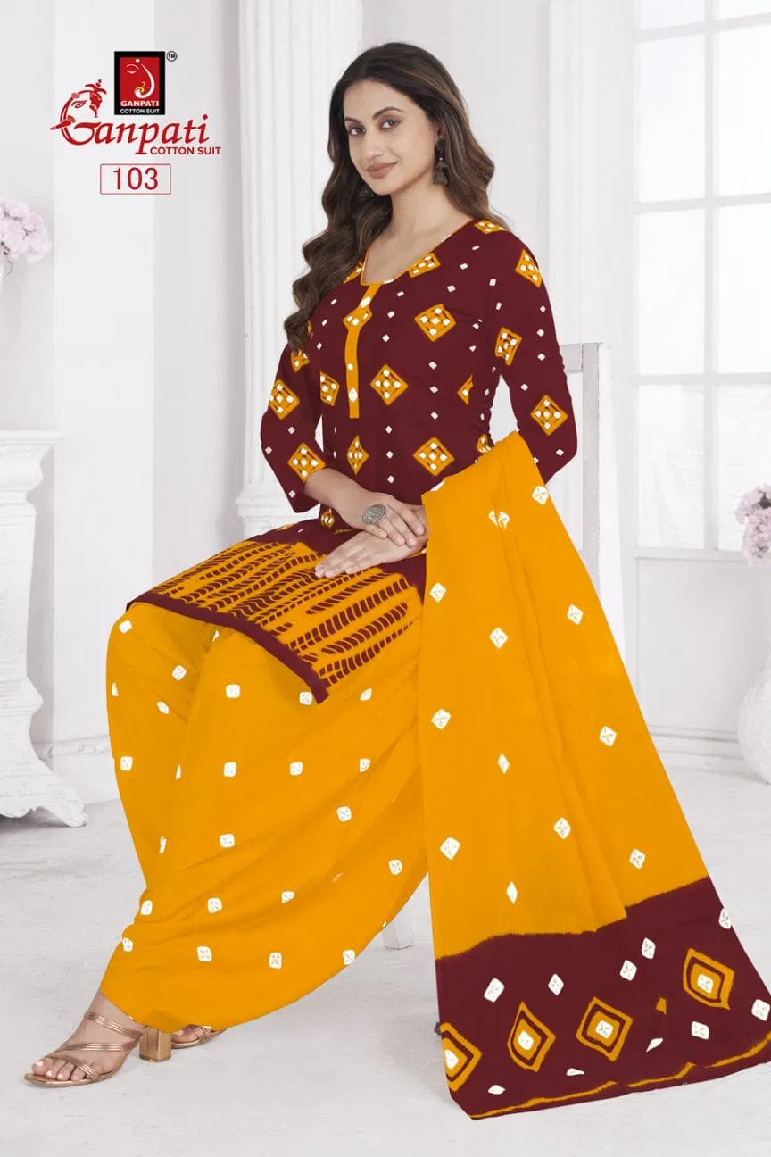 Shibori Special Vol 01 By Ganpati Heavy Cotton Printed Dress Material Online Wholesale